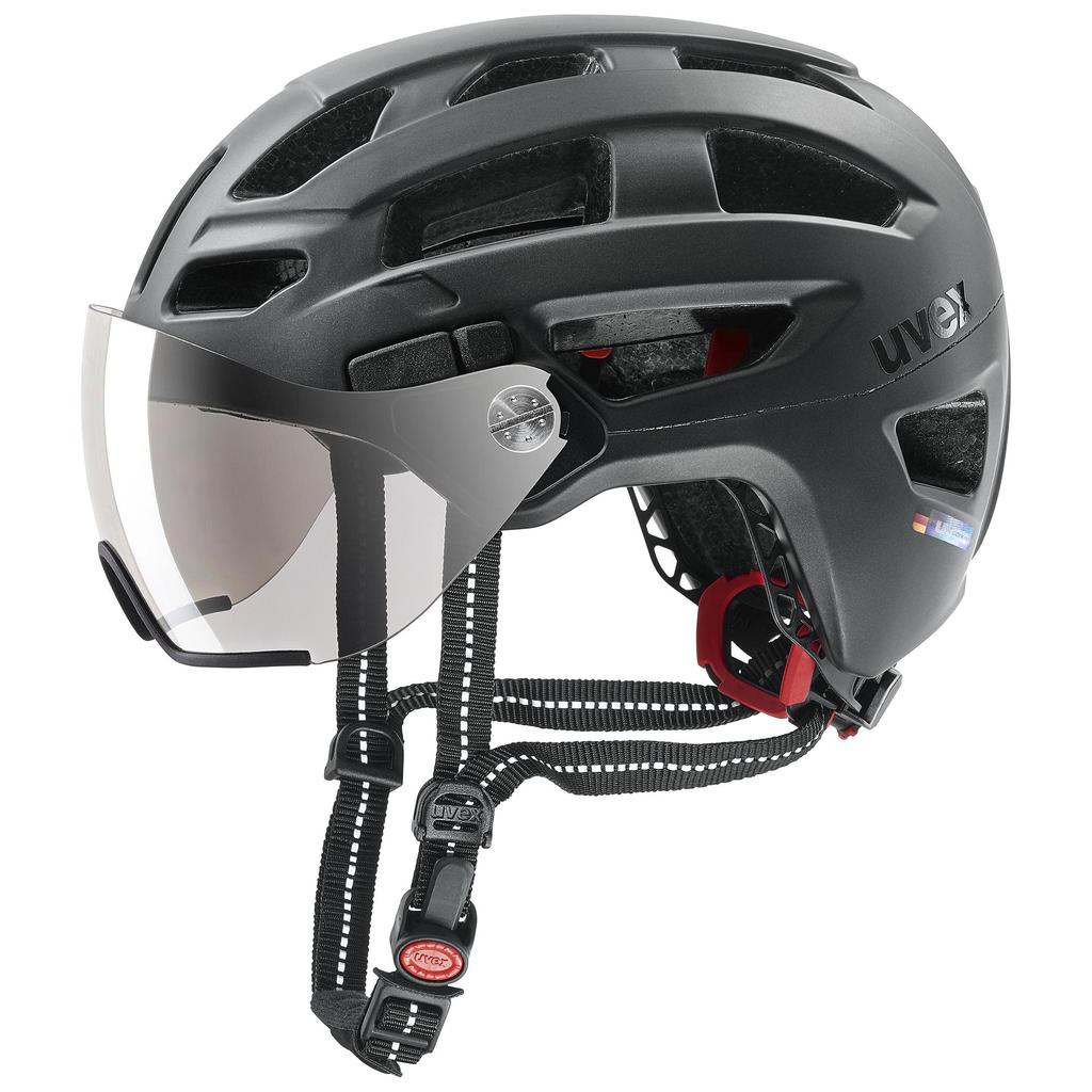 Uvex Bicycle Helmet with Visor, LED Light Included, Made In Germany, Finale Visor