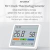 ATuMan TH1 Гигрометр для помещений ЖК-дисплей монитор температуры и влажности с часами портативный