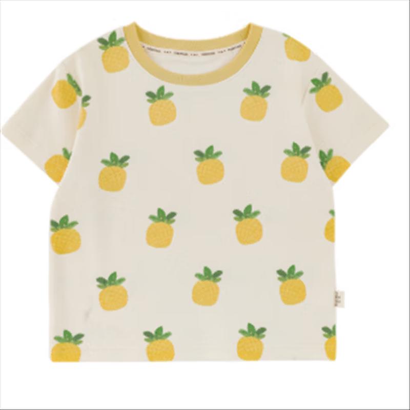 Youyou Girls' Summer Fruit Print Short Sleeve T-Shirt
