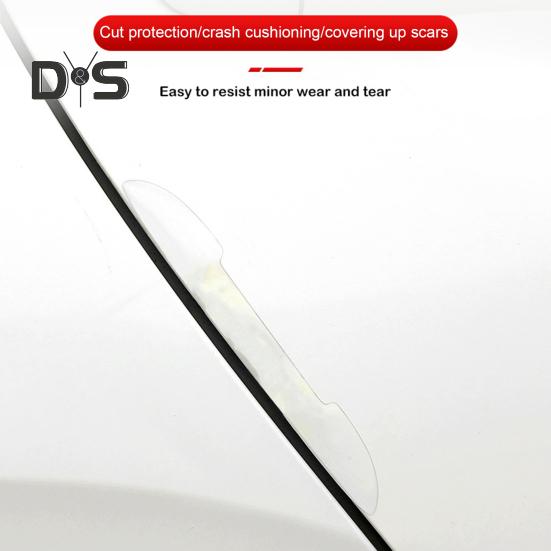 4 шт./компл., прозрачные силиконовые защитные ограждения для краев двери автомобиля, невидимая защитная полоса от столкновений, автобампер, отделка от царапин, наклейки на дверные ручки