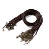 10Pcs 1.5/2mm Leather Adjustable Braided Rope Bronze Lobster Clasp Tail Chain Connector for DIY Necklace Pendant Jewelry Making
