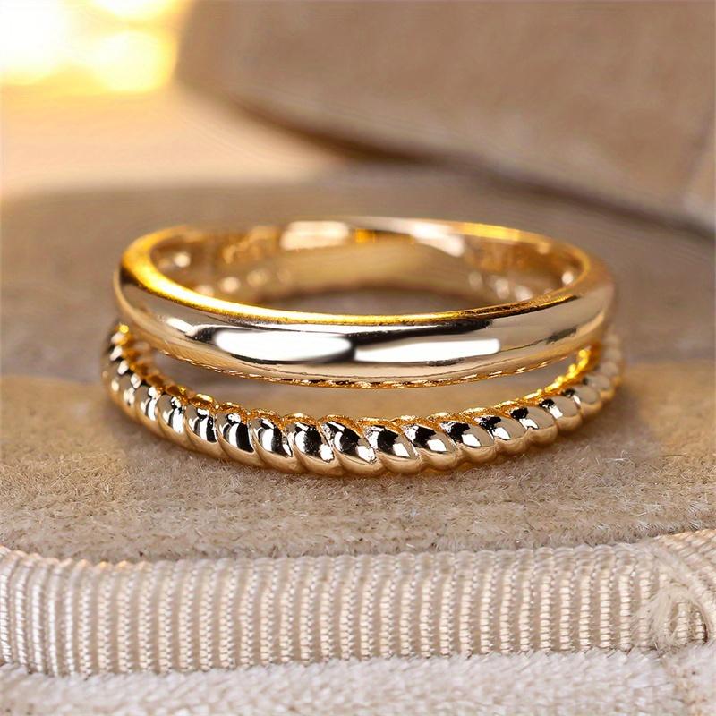 1 Pc Golden Color Twist Ring Wedding Band Valentine's Day Jewelry