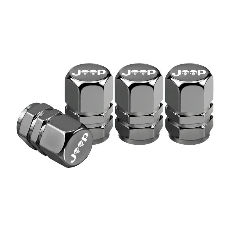 4Pcs Car Tire Valve Stem Caps Dustproof Air Valve Cover Auto Accessories For Jeep Wrangler Grand Cherokee Compass KUBEL1