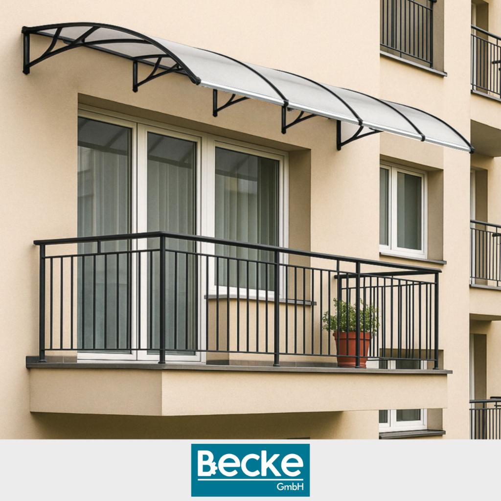 Arched canopy over the entrance door, balcony window canopy, black 150x80 GoGarden