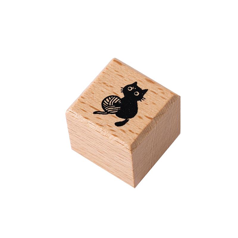 Cute Little Black Cat Decoration Stamp Retro Wooden Rubber Stamps for Scrapbooking Stationery DIY Decorative Craft Standard Seal