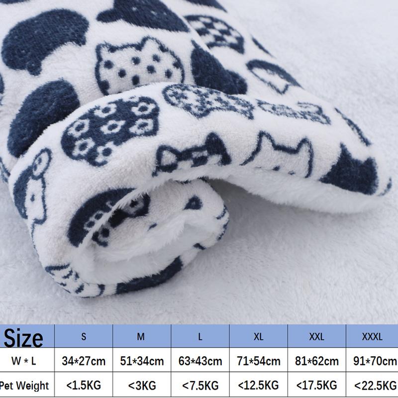 Flannel Dog Bed Thickened Soft Warm Pet Sleeping Mat Fleece Dog Blanket for Puppy Cat Dog Cushion Sofa Cushion Pet Accessories