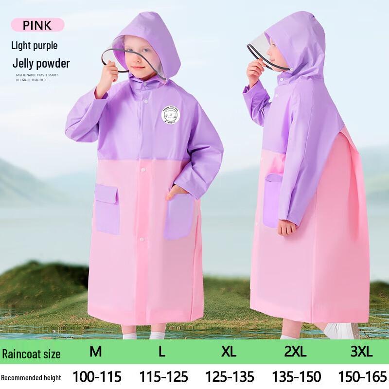 Kids' Thickened Raincoat with Backpack Space