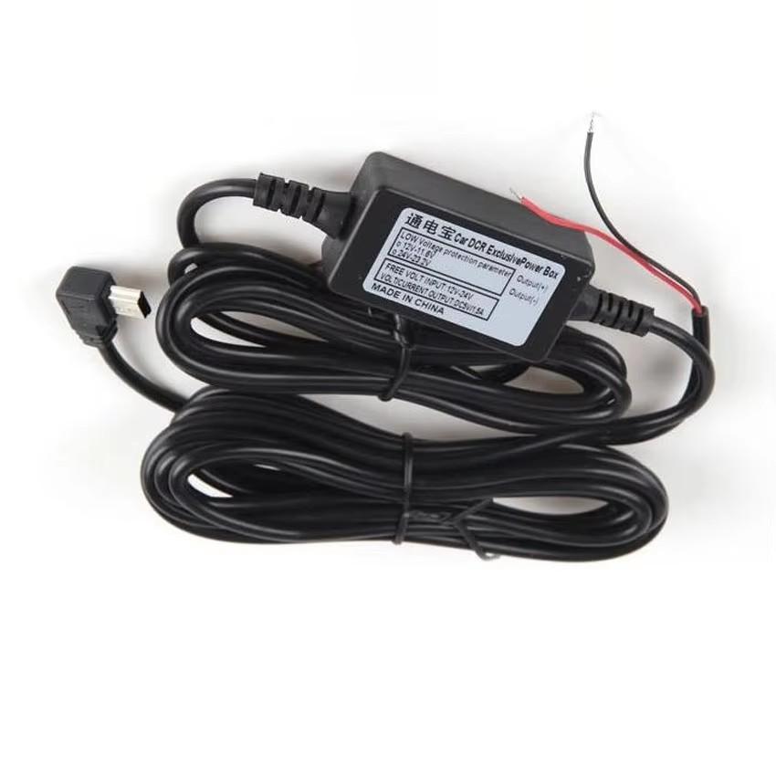 Car DC Converter 12V 24V to 5V 1.5A Type-C Micro USB Cable with Low Voltage Protection for Tachograph Navigation