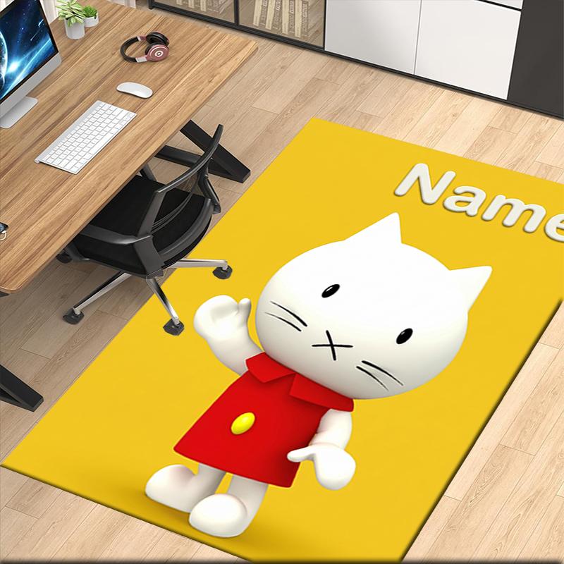 Custom Name Musti Printed Carpet Rug For Office Chair Living Room Bedroom Kitchen Room Decor Gifts