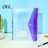 File Pockets 11 Hole Binder for A4 Binders, Plastic Expanding Folders Multi Color with Snap Closure & Transparent Label Slot, Durable Document