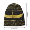 Золотой египетский орнамент бога на черных кожаных шапках Skullies, зимняя теплая шапка-бини, вязаная шапка в Древнем Египте для лыж