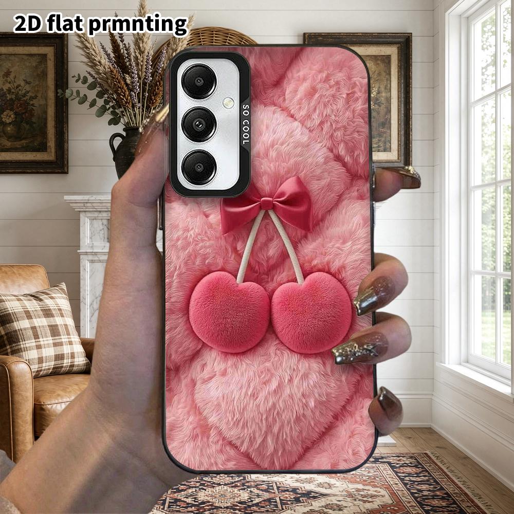 Phone Case: 2D Flat Samsung Galaxy A34 A35 M05 M06 S20 S22 S21 FE Plus 5G Protective Case, Couples Style, Heart Cherry, Christmas and Halloween Gift