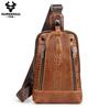 Humerpaul Мужская кожаная нагрудная сумка с крокодиловым принтом, спортивная сумка большой емкости
