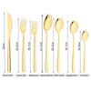 Gold 18/10 Stainless Steel Colorful Creative Design Kitchen Tableware Sporks Dessert Fork Spoon Noodles Salad Fruit Dinnerware