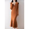 Women's Cashmere Dress Qinghe Cashmere 30% Cashmere 70% Wool Autumn and Winter Cashmere Skirt Soft and Warm