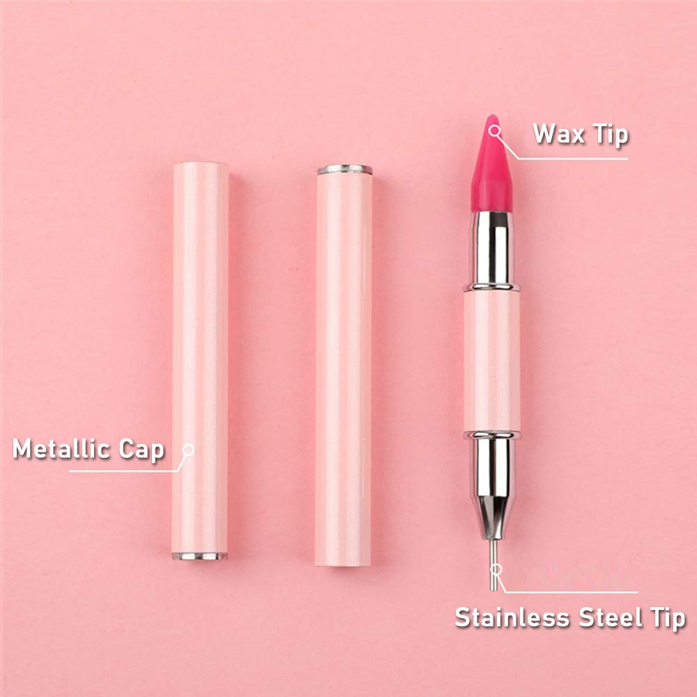 DIY Art Dual-Ended Picking Tool Diamond Point Drill Pen Wax Pencil Nail Rhinestone Picker