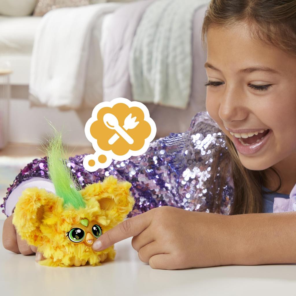 Hasbro Furby Furblets Ананас Мини-Друг Электронный Плюшевый Желто-Зеленый G1612 Fuzz-Foo