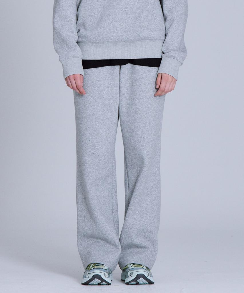 BASIC HOUSE Brushed Terry Straight Fit Pants Melange Grey Lapt7102