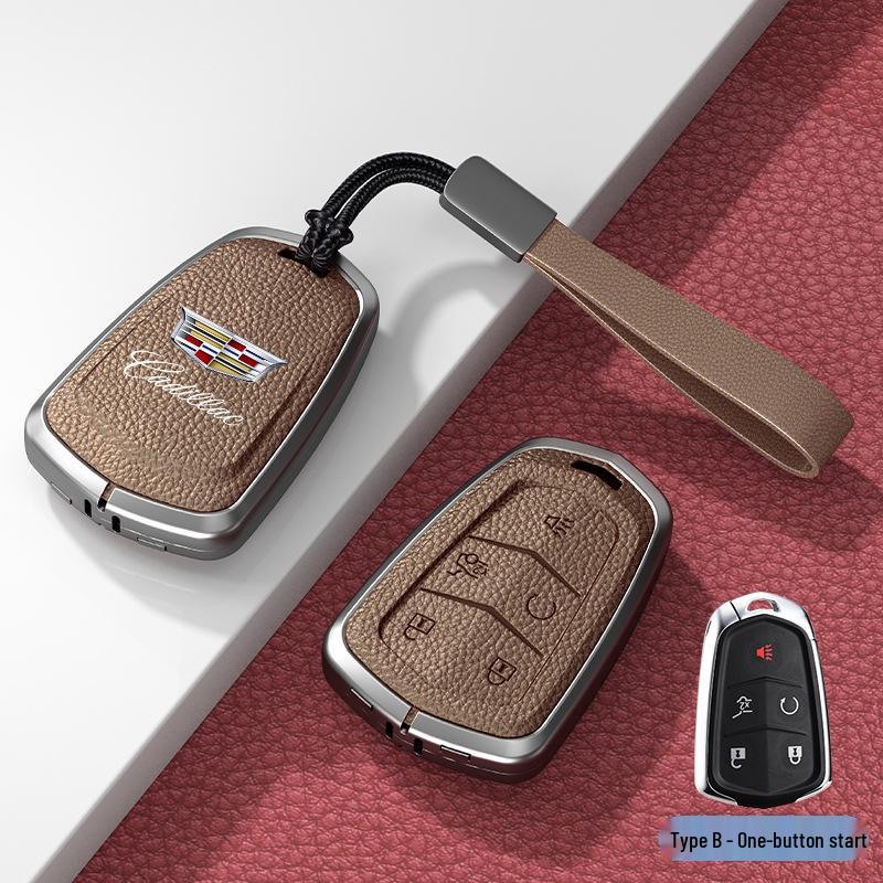 Кожаный чехол для ключа для Cadillac XT5/CT6/XT4/XTS и ATSL – Унисекс-дизайн с пряжкой
