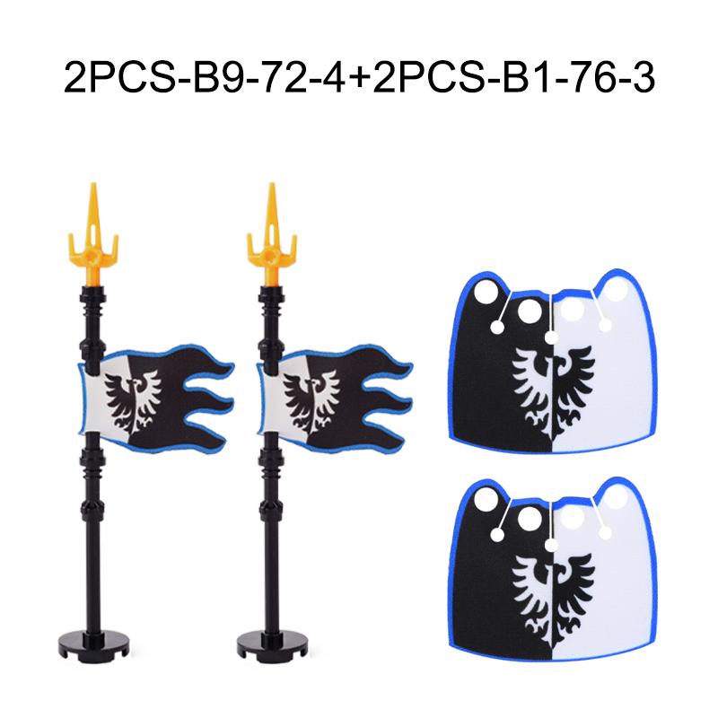 Средневековая Военная Война Армия Замок Рыцарь Солдат Фигурки Строительные Блоки Оружие Плащ Шлем Наплечник Флаг Воин Щит