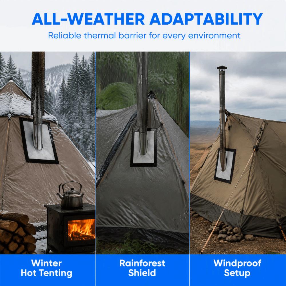 Anti Scald Ring Chimney Connector Fiberglass Heat-insulating pad Tent Stove Jack Hot Tenting