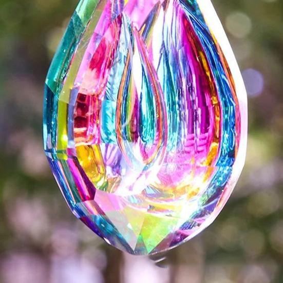 Faux Crystal Prism Sun Catcher Decoration Indoor Outdoor Garden Window Hanging Rainbow