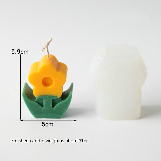Новый маленький цветок силиконовая форма для свечей пять лепестков цветов милый букет ароматические формы для изготовления свечей DIY формы для помадки формы для шоколада