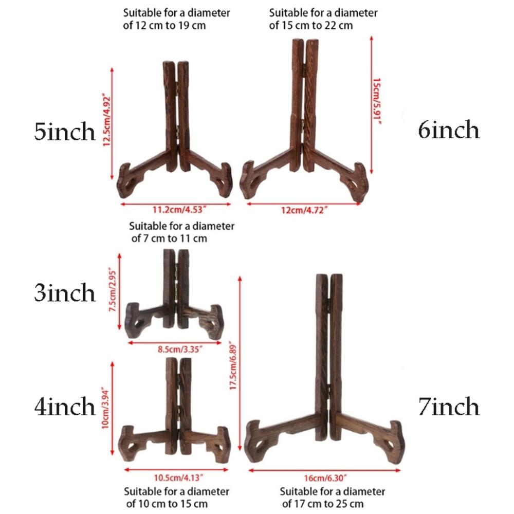 Home Wooden Picture Bracket 3-7inch Photo Frame Stand Easels Plate Holder Display Stand
