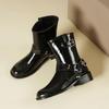 2025 кожаные ботинки челси женские осенне-зимние новые ботинки на высокой платформе ботинки рыцарские универсальные ботинки челси