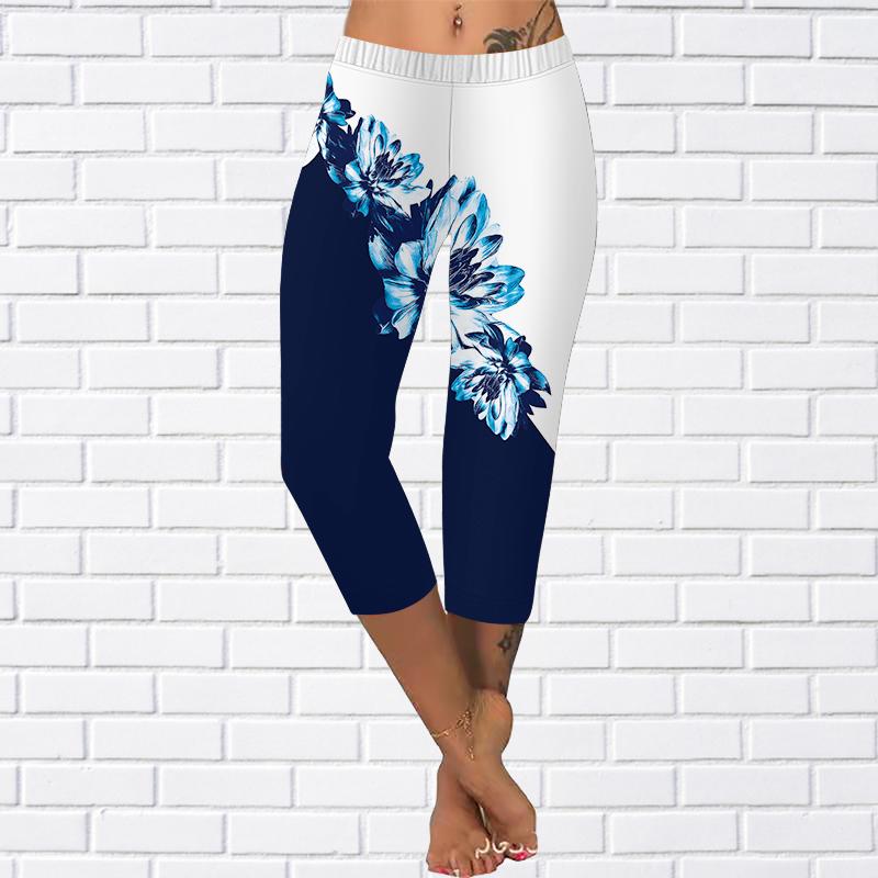 Брюки, летние желтые короткие леггинсы с бабочками, укороченные узкие брюки 0, леггинсы больших размеров, женские белые брюки с анютиными глазками, укороченные брюки для женщин