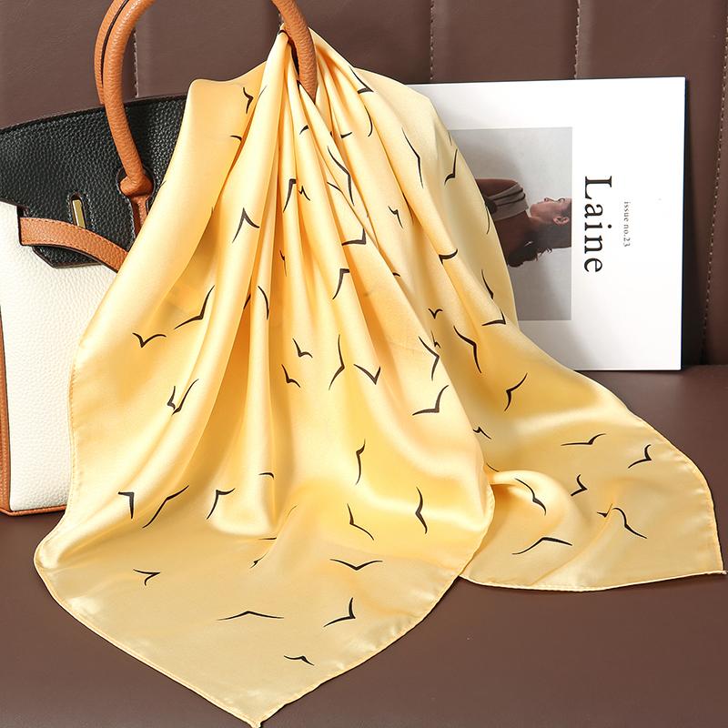 Luxury Brand Scarves for Women Shawl Print Silk Satin Hijab Scarf Female Bandana 70*70cm Square Shawls Scarfs For Ladies