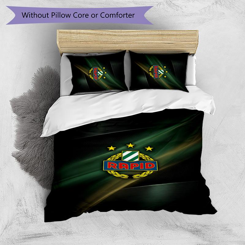 Rapid Wien FC Printed 3PCS Bedding Set Breathable Duvet Cover with Pillowcases Decorative Bed Linen for Bedroom Home