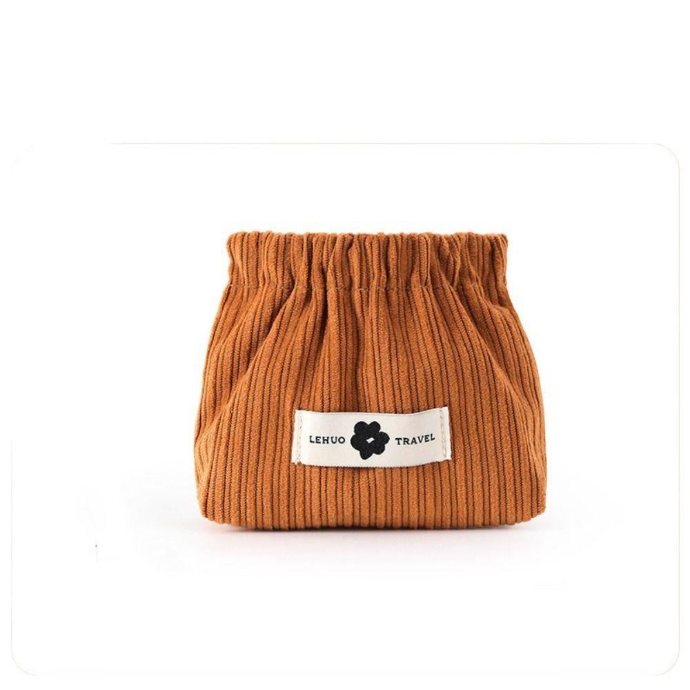 Makeup Bag Mini Cosmetic Bag Corduroy Leaf Spring Bag Portable Lipstick Storage Bag Women