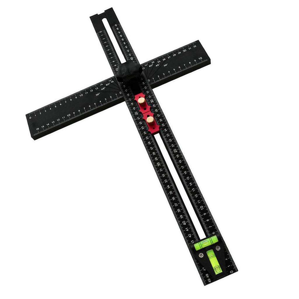 54 см Т-образный угольник с пузырьковым уровнем 90 45 градусов многоугловой измерительный инструмент регулируемая комбинация