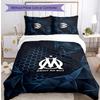 Olympique Lyonnais FC Printed 3PCS Bedding Set Breathable Duvet Cover with Pillowcases Decorative Bed Linen for Bedroom Home