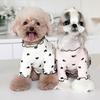 Одежда для собак средних и маленьких собак, кошек, летняя и осенняя рубашка с принтом в виде сердца для щенков, растягивающаяся одежда с длинными рукавами для чихуахуа, шнауцера