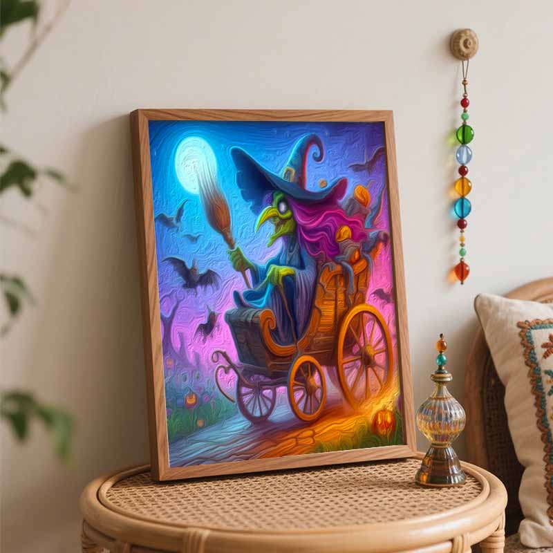 Disney DIY Witch Pumpkin Painting Kit Classic Style Home Decor Craft Gift Idea for Wall Art Festive Atmosphere Fun Celebration Creative
