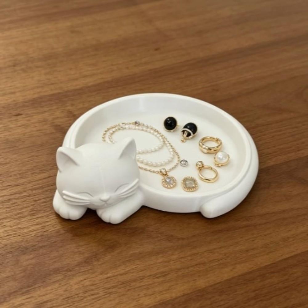 Cat Shaped Storage Tray 3D Printed Storage Holder Container Desktop Ornament  Table