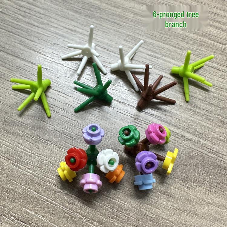 Small Particle Building Blocks: 3 Flower Stems & 3 Grasses, 3741 Compatible Parts, 0.1kg/bag