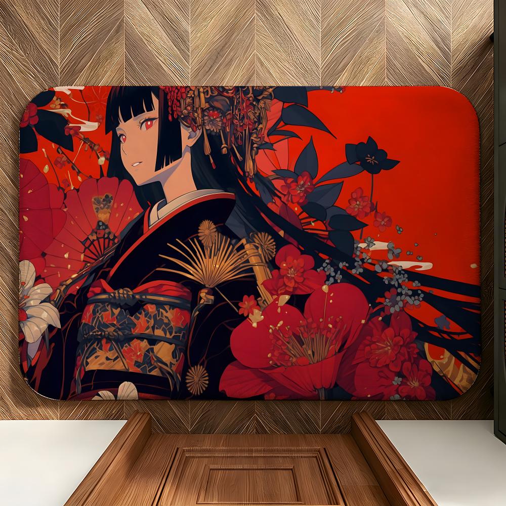 anime J-Jigoku S-Shoujo Floor Mat Soft Flannel Entrance Door Mat Non Slip Absorbent Bathroom Bedroom Floor Rug