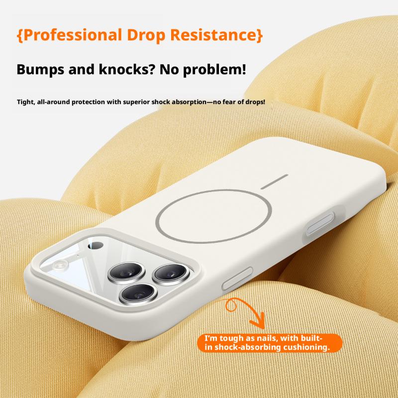 Magnetic Liquid Silicone Phone Case for iPhone 12-17 Series Shockproof Protective Cover
