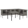 VidaXL Mobilier à dîner de jardin et coussins 2 pcs gris rotin 362339