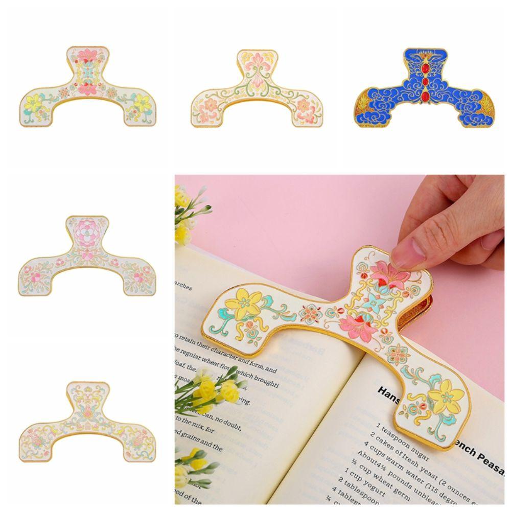 Ancient Style Metal Bookmark Enamel Color Reading Marker Exquisite Page Holder Journal Decor