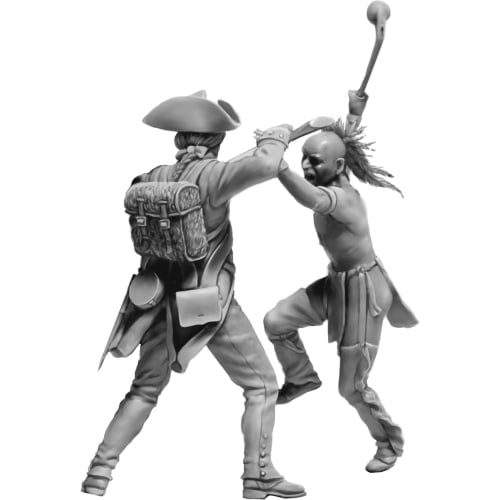 Master Box 1/35 Scale Indian Series No. 7 Mohawk and British Soldiers, 18th Century, 4-Piece Plastic Model Kit (MB35236)