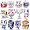Милый Кот Сова Животное Форма Шарм Бусины Подходит для Браслета Браслет-Манжета Ожерелья Женские Роскошные Diy Тонкий Кулон Бусина Украшения Подарки Новинка