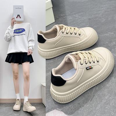 Весенние новые корейские дышащие белые туфли женские повседневные кроссовки на толстой подошве универсальные туфли на платформе Kt2501