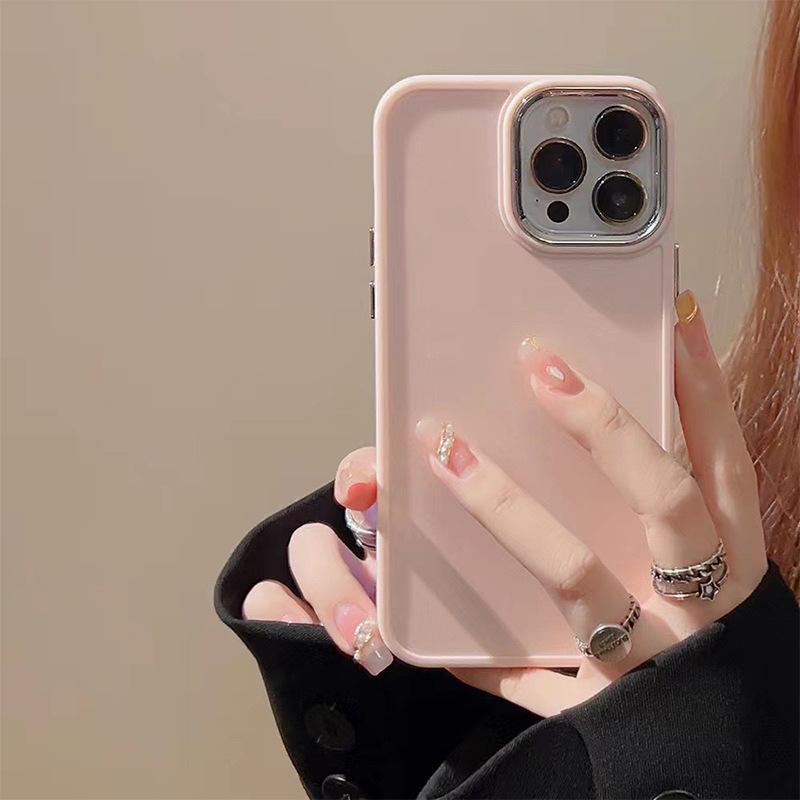 Применимо к чехлу для мобильного телефона iPhone 16 Pro Max, однотонный, Apple 17, простой, 14, силиконовый, 13, гальваническая рамка, мягкая крышка, Плюс