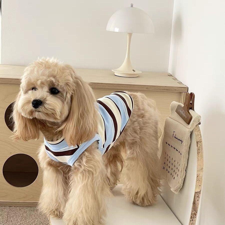 Pet Cat Striped Vest Breathable Schnauzer Teddy Yorkshire Dress Puppy Clothes Cooling Vest for Small Dogs