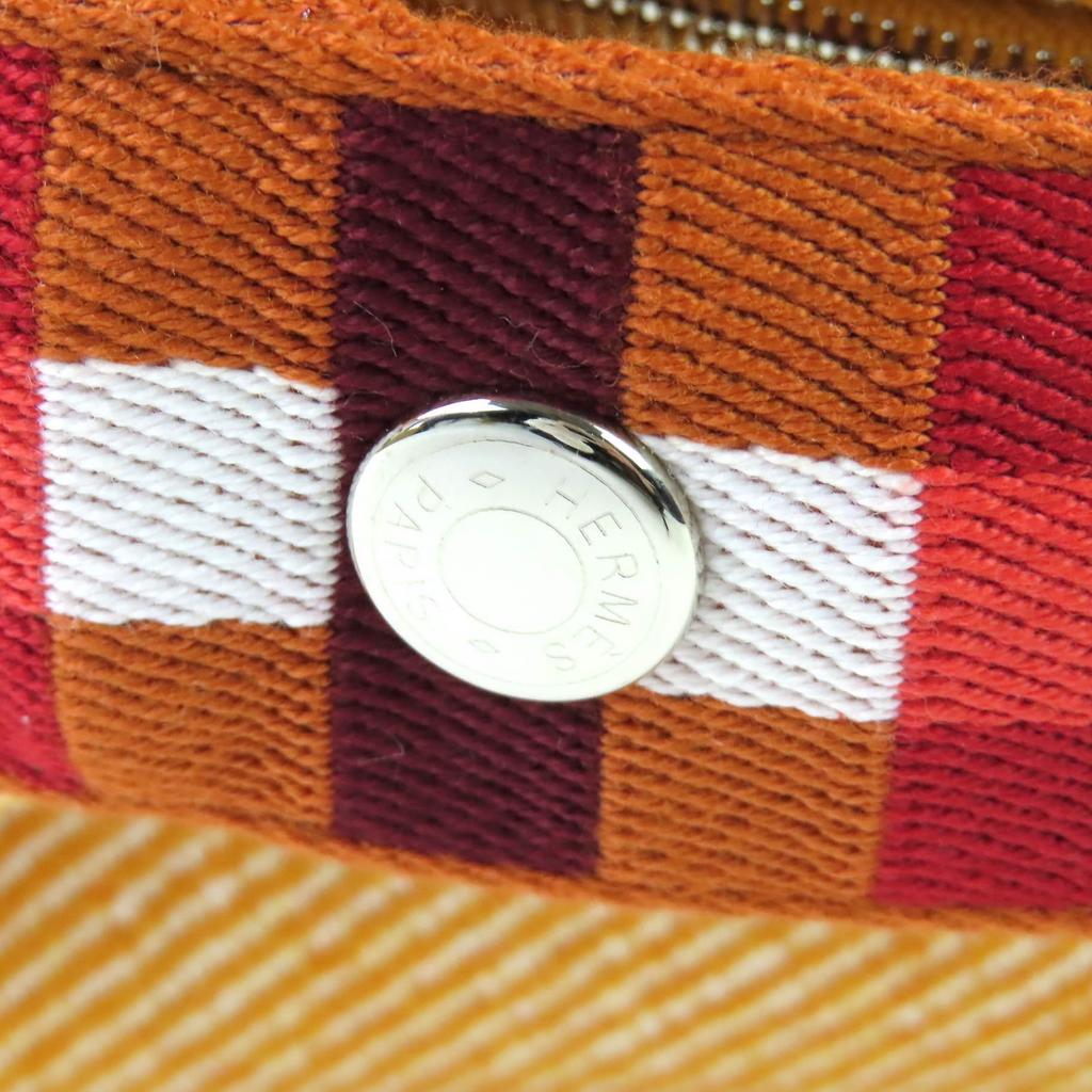 Pristine HERMES Handbag BRIDE A BLACK GM OC Serie Button H Logo Pouch Orange Used