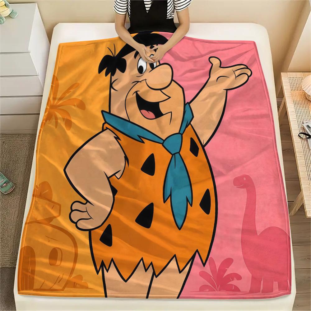 The Flintstones Flannel Blanket, High quality Comfortable for All Seasons, Home Decor, Warmth and Comfort